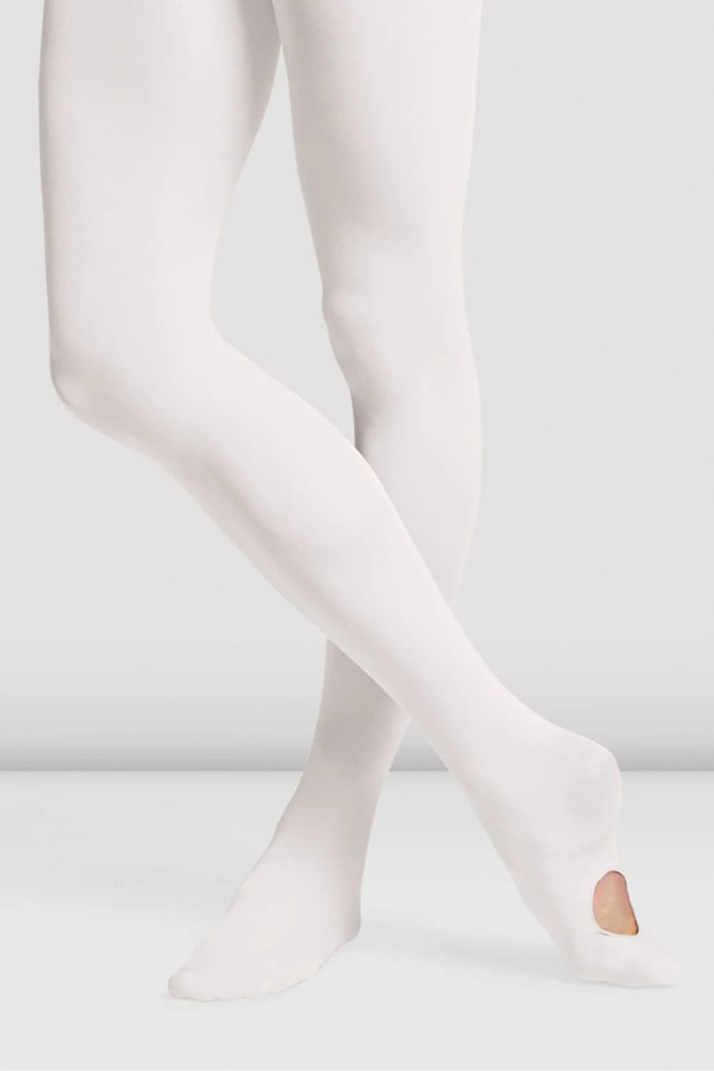 Collant convertibili da danza Bloch Contoursoft Adaptatoe T0982G bianchi per bambine
