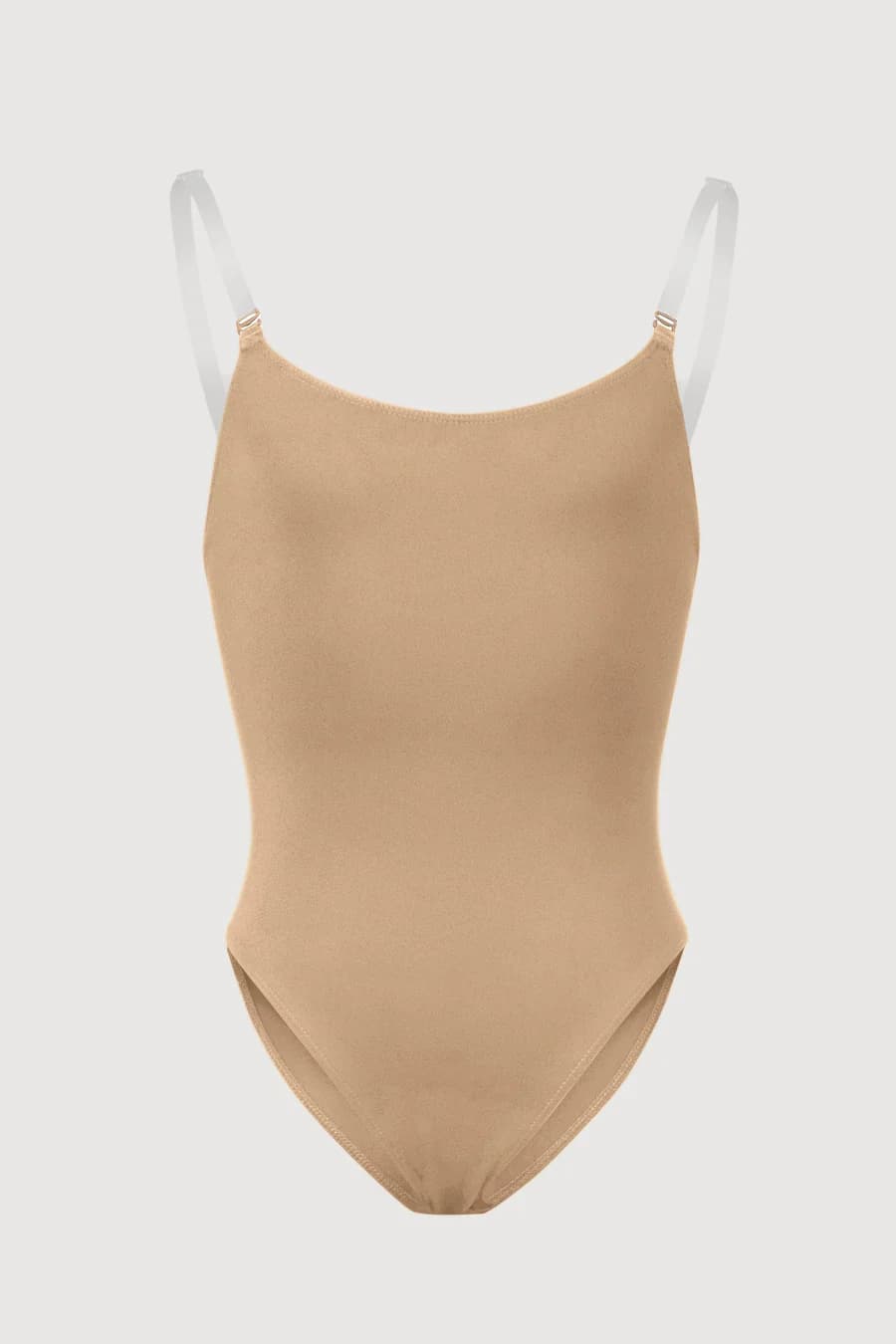 Body da danza Bloch Auva con spalline regolabili sabbia per bambine