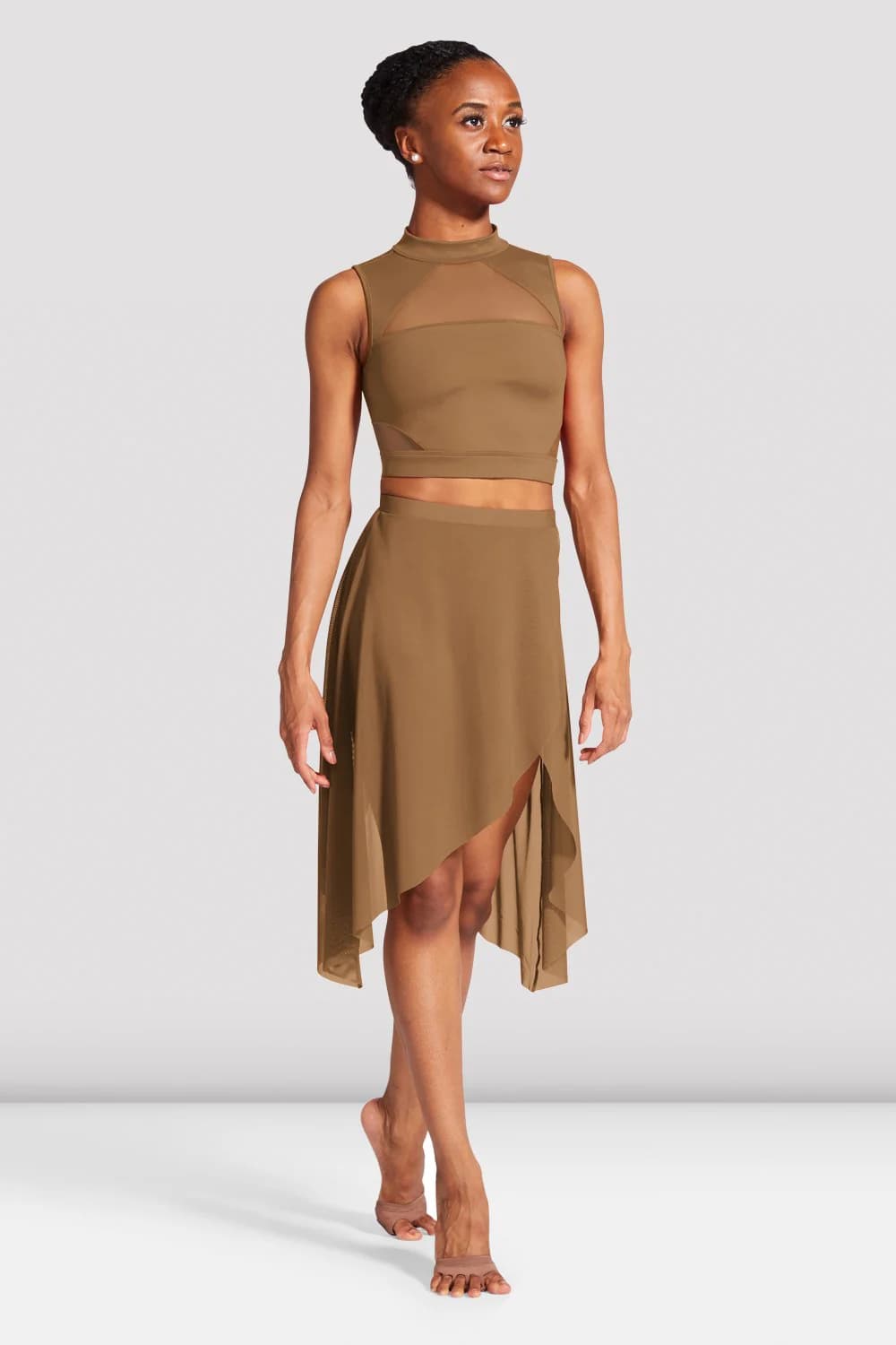 Gonna da balletto Bloch Hadlee R3531 mandorla in microrete da donna