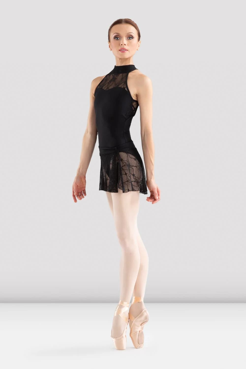 Gonna da balletto Bloch Enam R1990 nera in pizzo floreale da donna