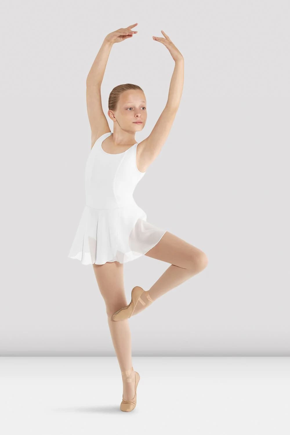 Body da danza Bloch Mirella M408C-B in cotone bianco per bambine