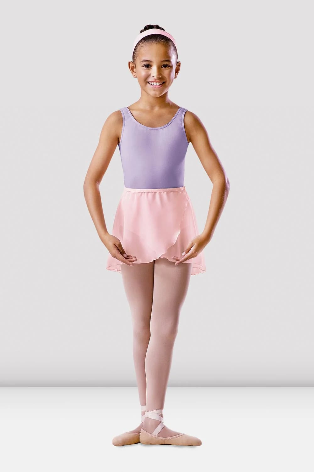 Gonna da danza avvolgente Bloch BU601C rosa pallido per bambine