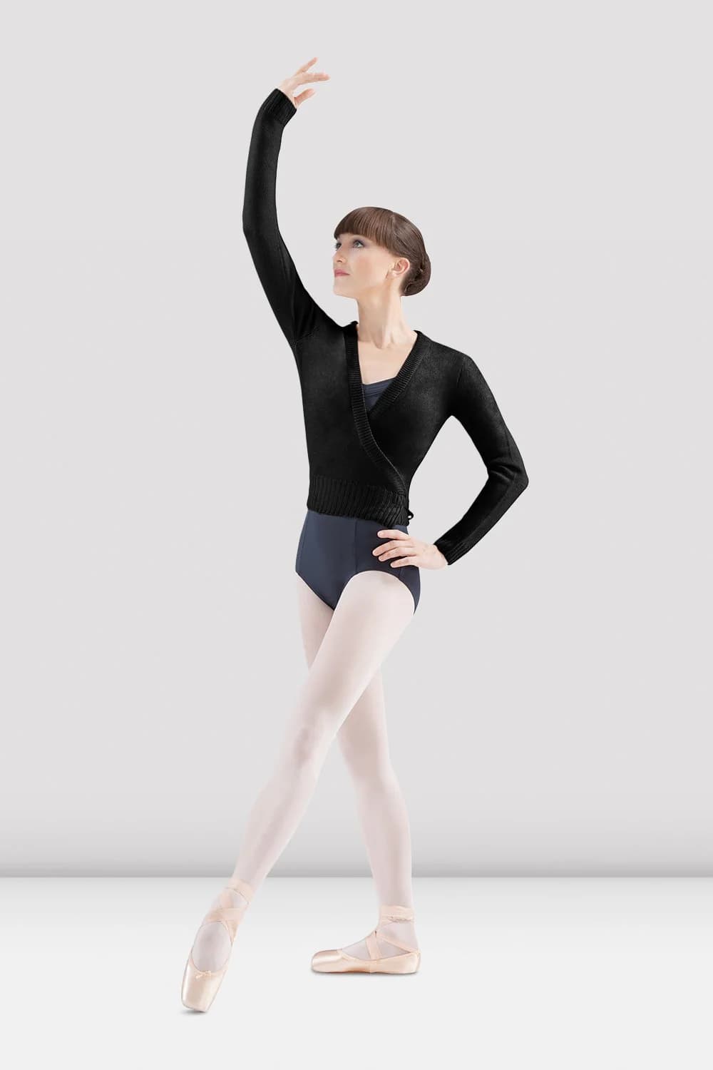 Scaldacuore da danza Bloch Darlene Z0910 nero incrociato a manica lunga da donna