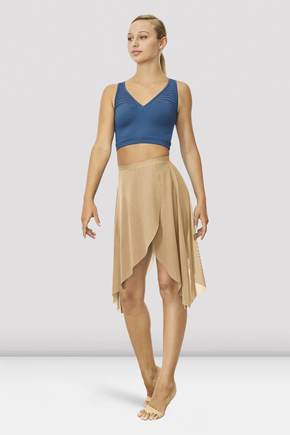Gonna da balletto Bloch Hadlee R3531 sabbia in microrete da donna