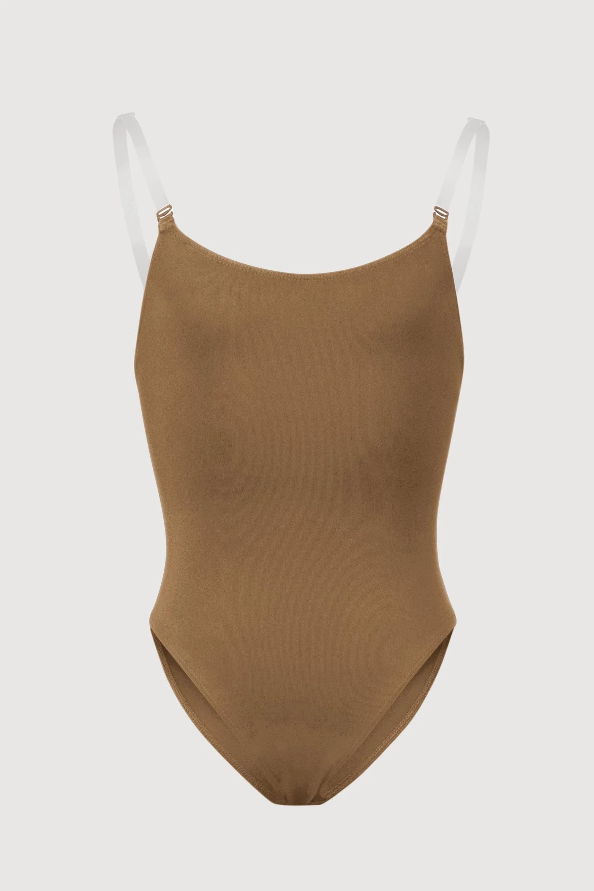 Body da danza Bloch Auva con spalline regolabili marrone per bambine
