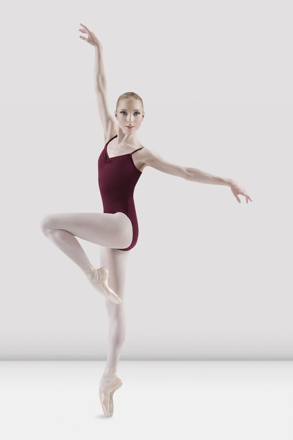Body da danza Bloch Royal L5417 borgogna a canotta con pizzicatura sul davanti da donna