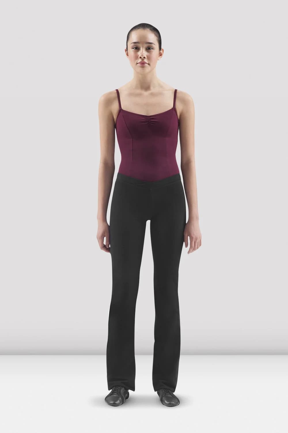 Pantaloni jazz Bloch Ecarte P3618R neri V front da donna