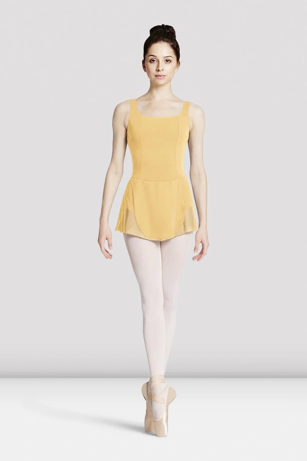 Body da danza Bloch Mirella M417L giallo a canotta con gonna da donna