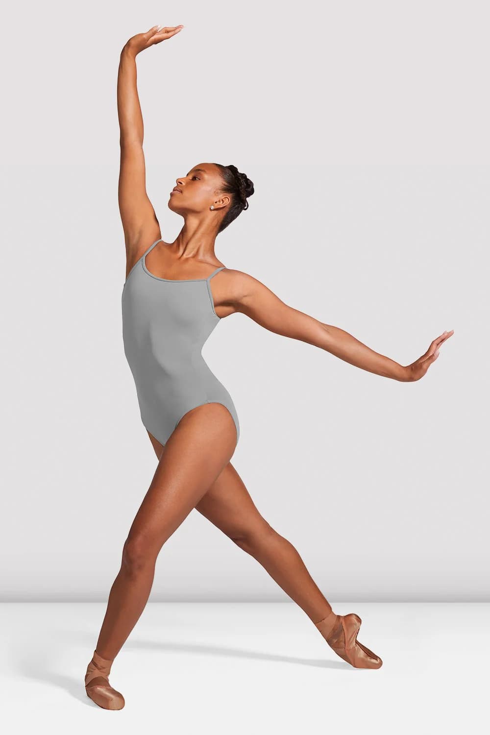 Body da danza Bloch Nejor L5607 grigio a canotta in microfibra da donna
