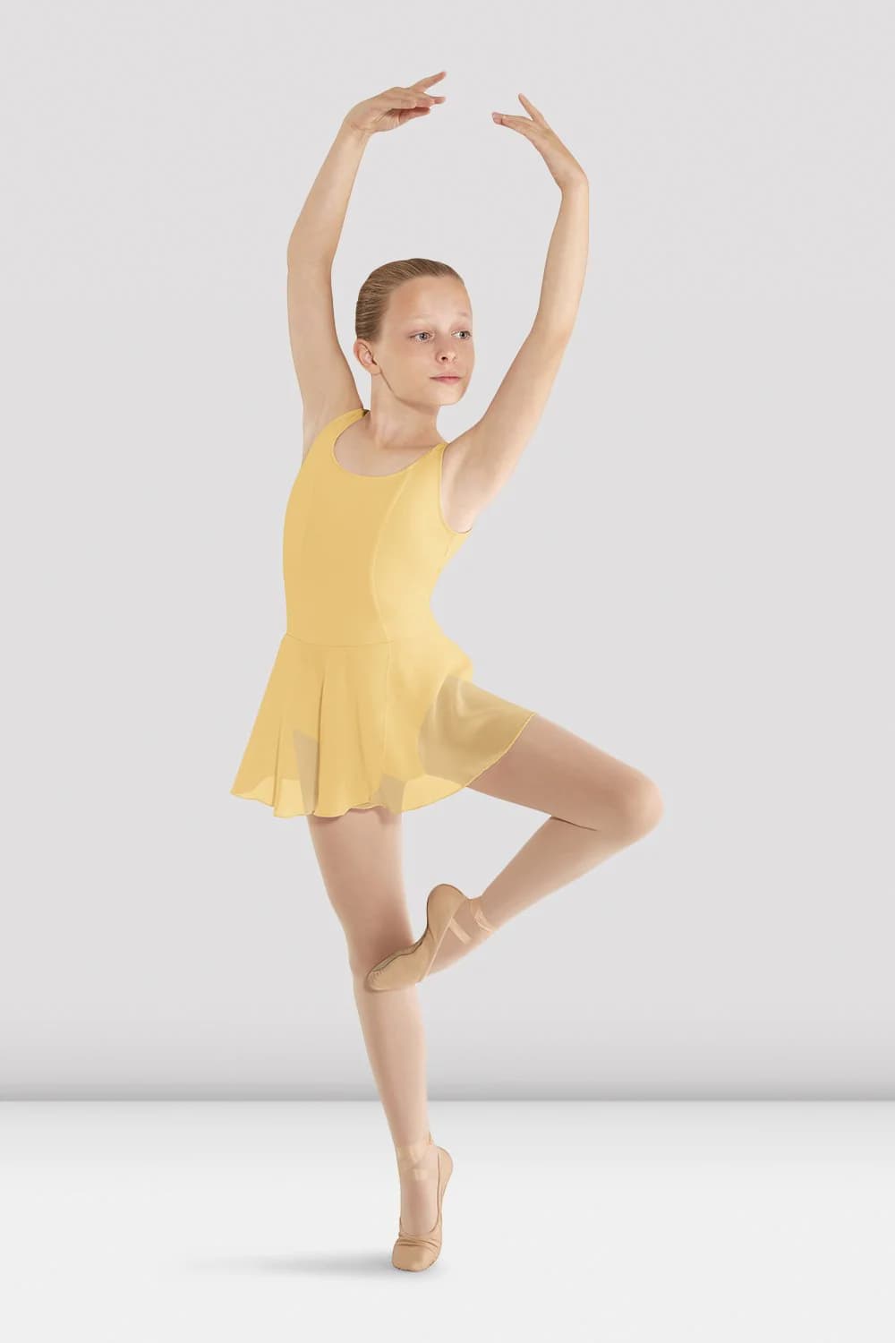 Body da danza Bloch Mirella M408C-G in cotone giallo per bambine