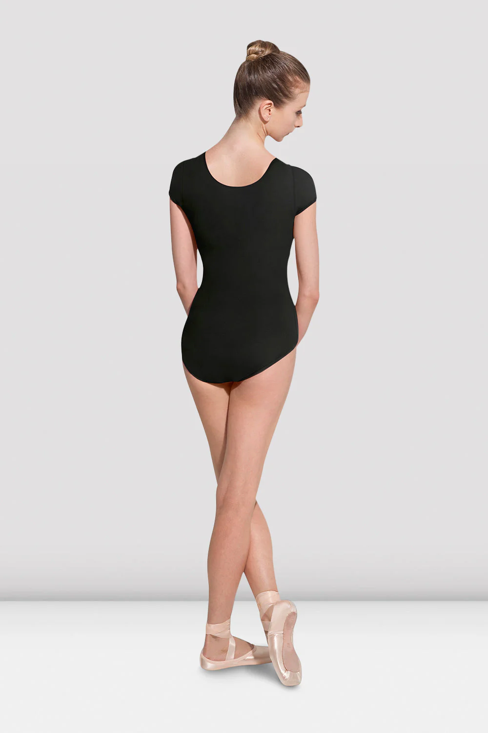 Body da danza Bloch Betri L5602 nero con maniche ad aletta da donna
