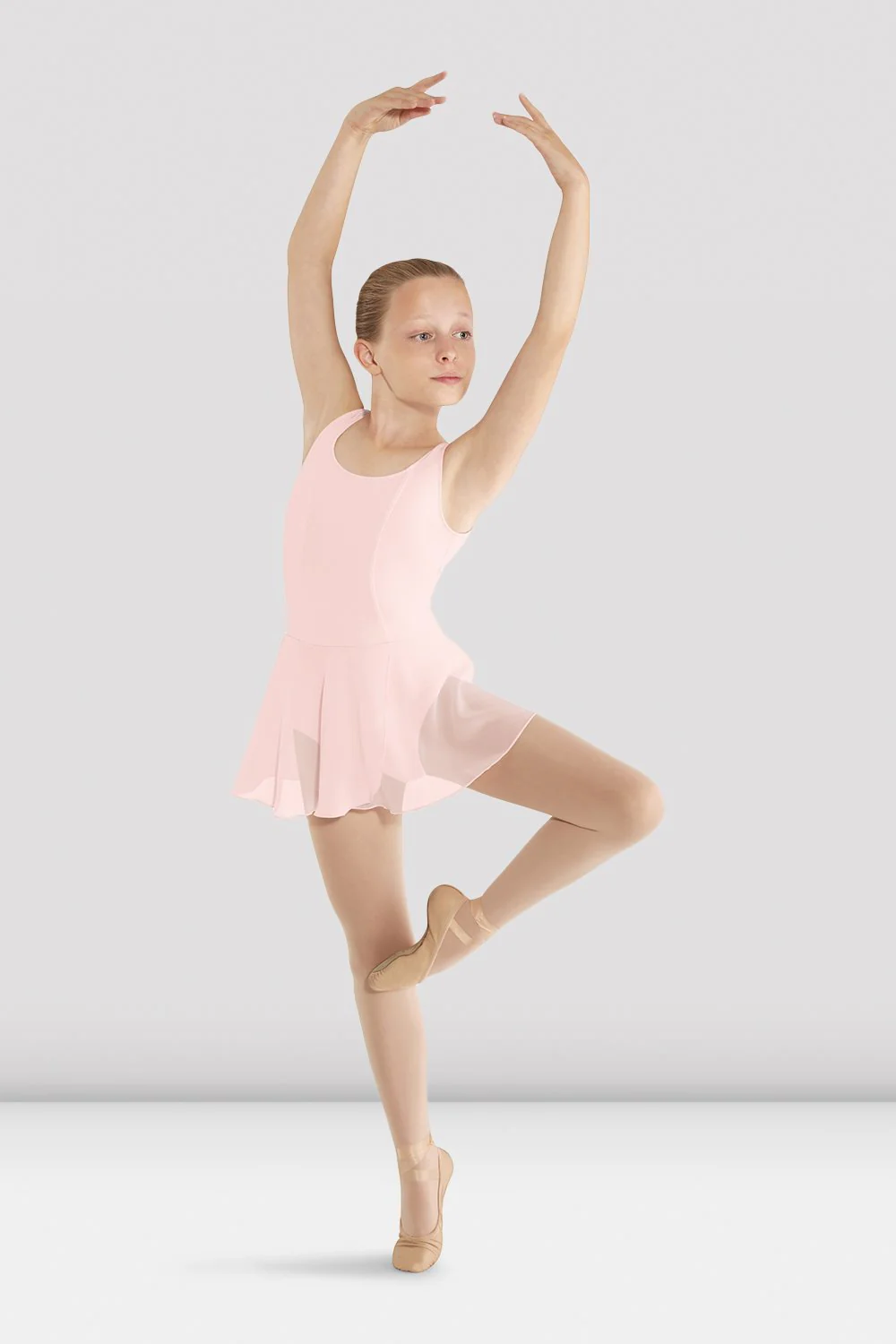 Body da danza Bloch Mirella M408C-RSP in cotone rosa pallido per bambine