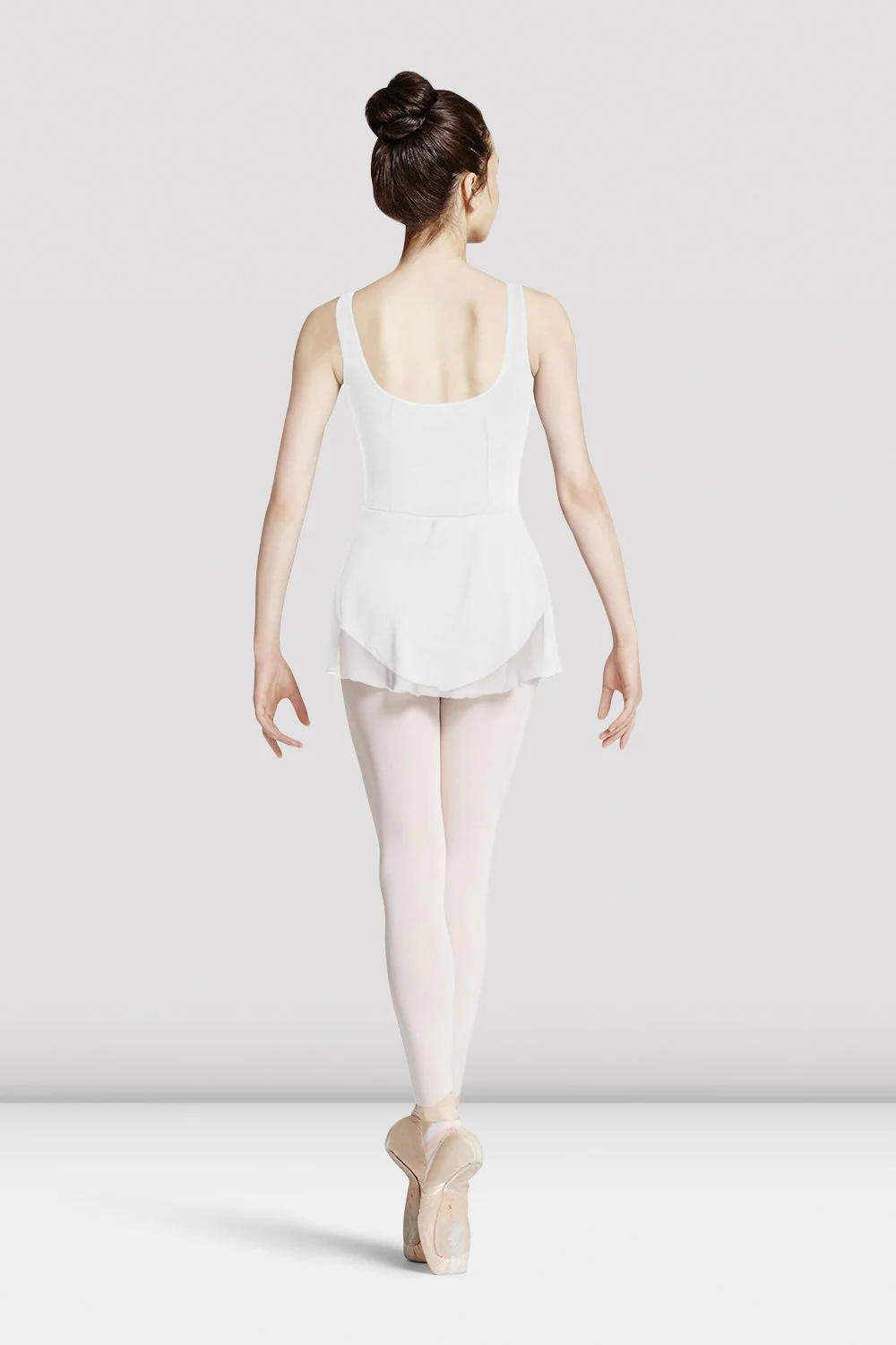 Body da danza Bloch Mirella M417L bianco a canotta con gonna da donna
