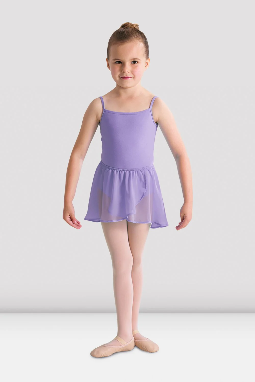 Gonna da danza Bloch Barre CR5110-L lilla elasticizzata in georgette per bambine