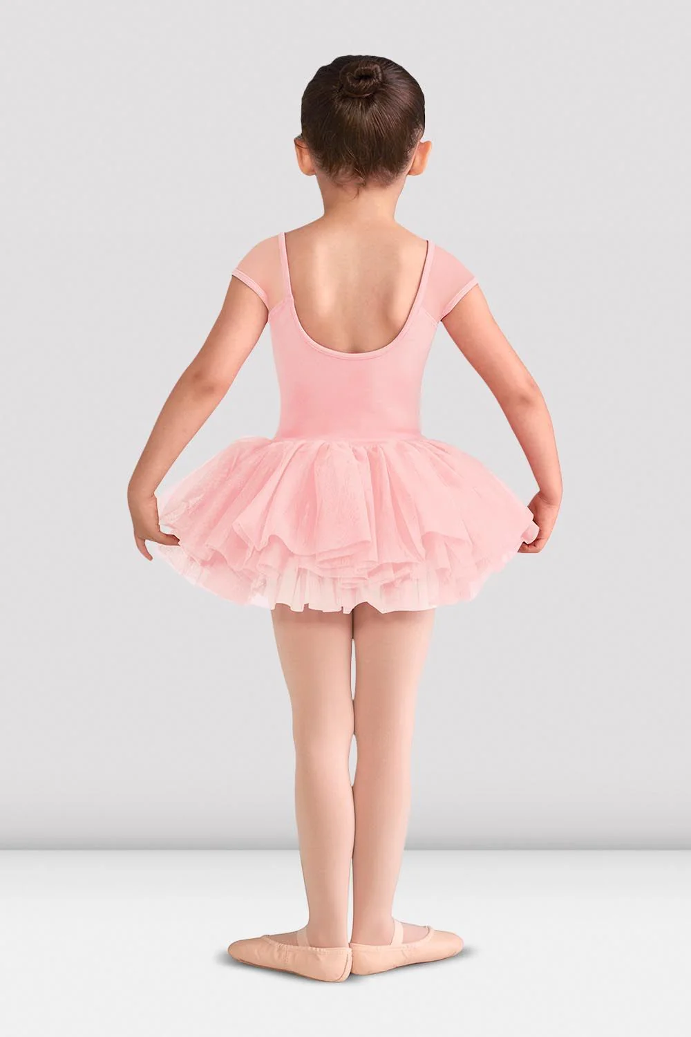 Tutù da danza Bloch Abelle CL8172-RS rosa in rete con scollo tondo per bambine