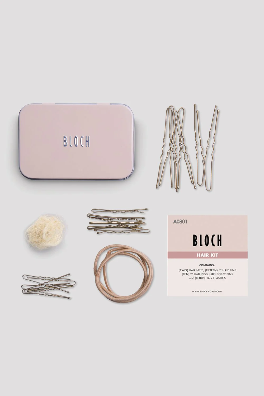 Kit per capelli Bloch A0801 da danza con rete caramello