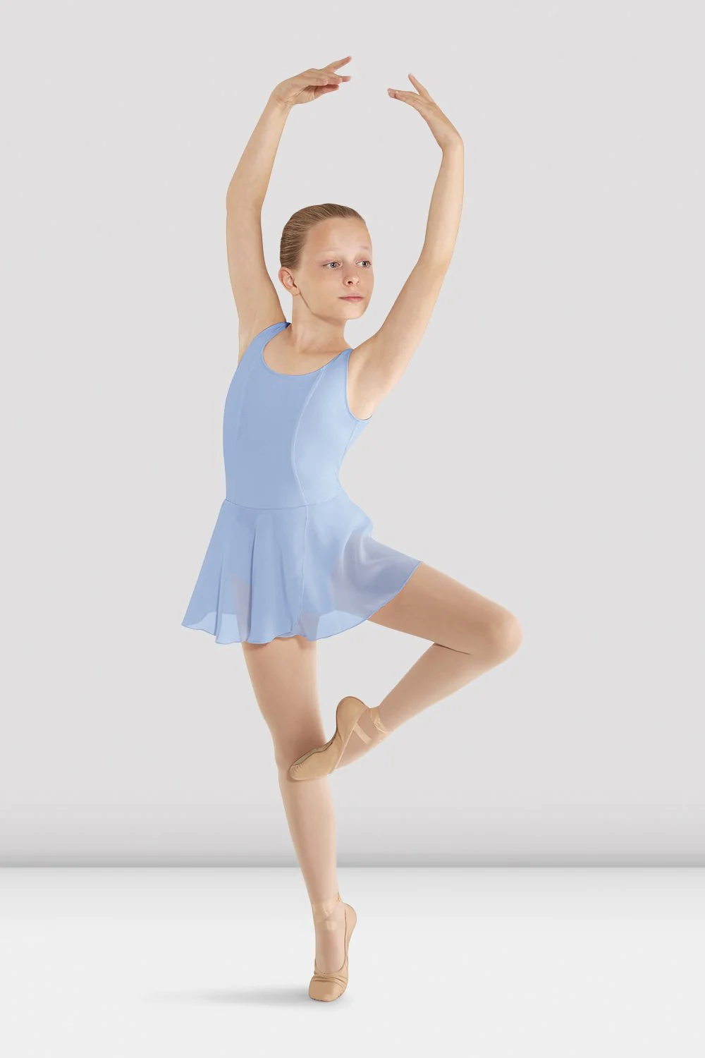 Body da danza Bloch Mirella M408C-AZZ in cotone azzurro per bambine