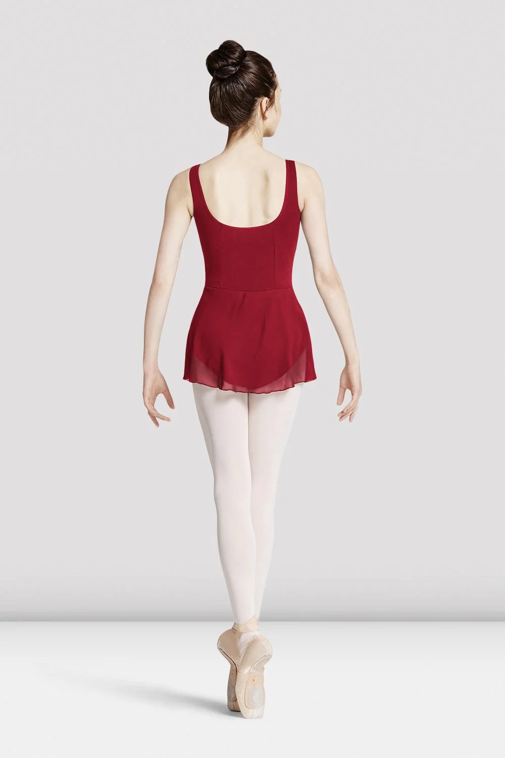 Body da danza Bloch Mirella M417L rosso granato a canotta con gonna da donna