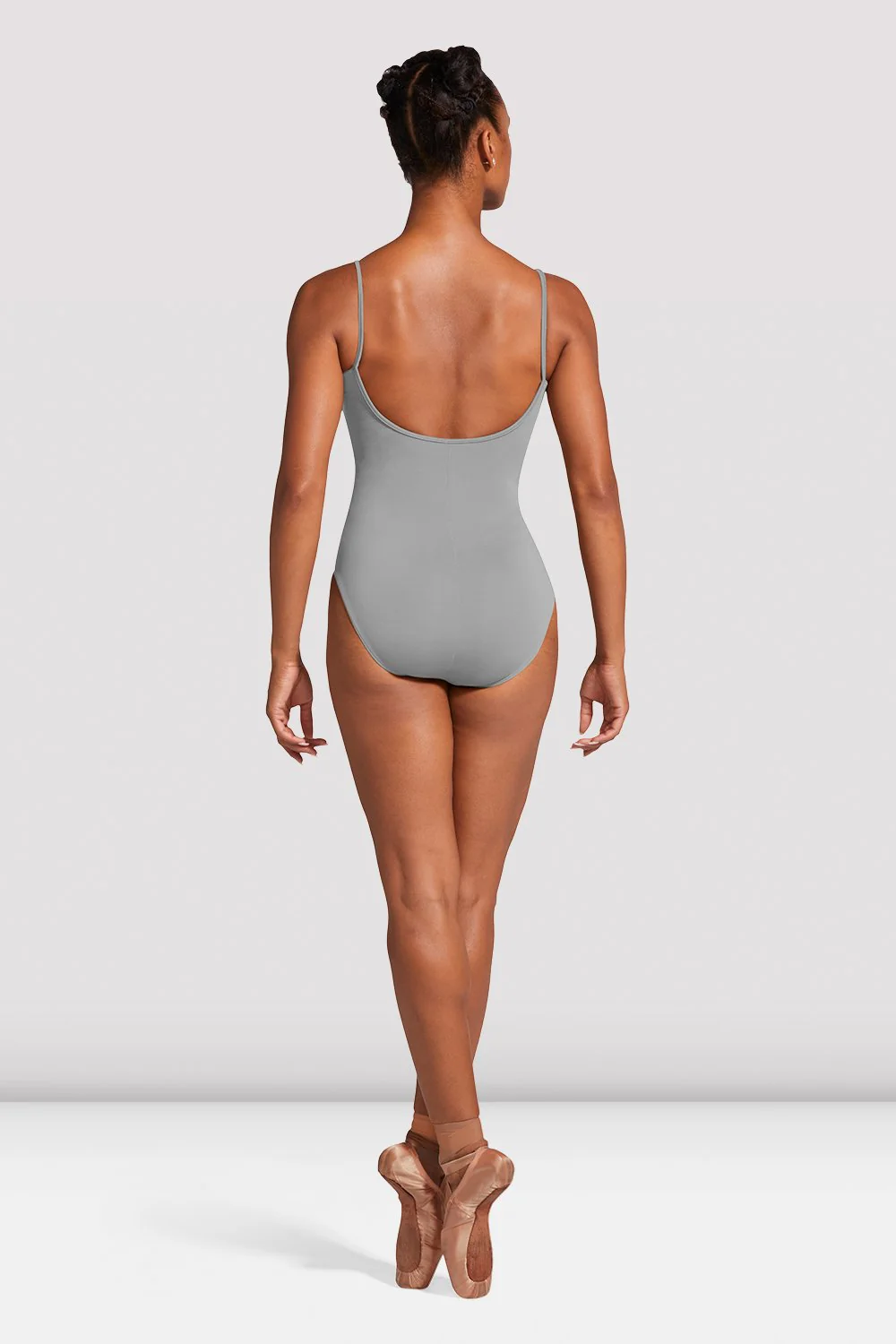 Body da danza Bloch Nejor L5607 grigio a canotta in microfibra da donna