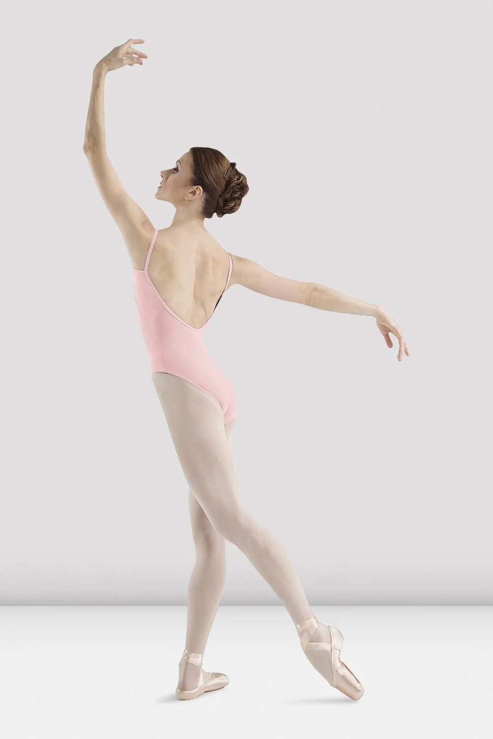 Body da danza Bloch Sissone L5407 rosa pallido con schiena bassa da donna