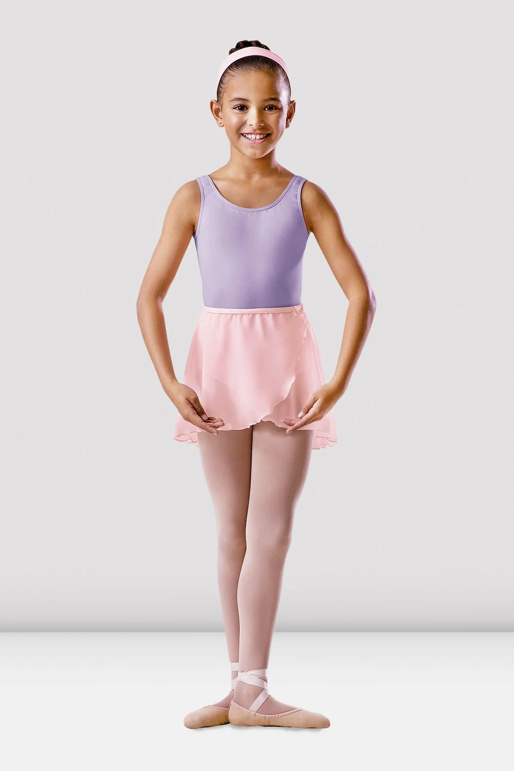 Gonna da danza avvolgente Bloch BU601C rosa pallido per bambine