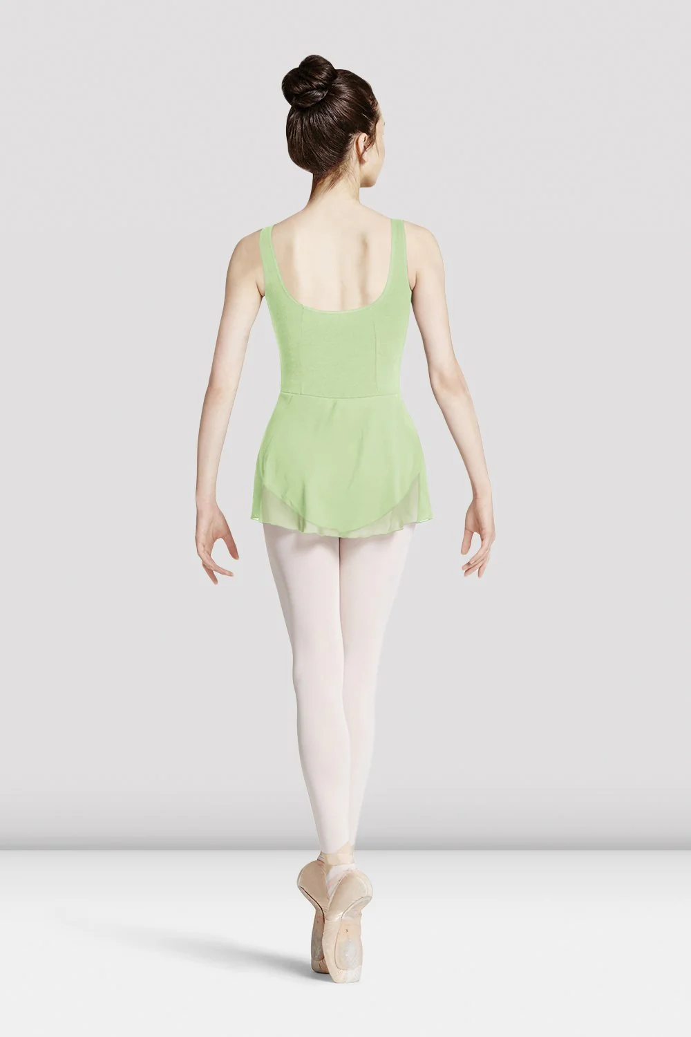 Body da danza Bloch Mirella M417L verde mare a canotta con gonna da donna