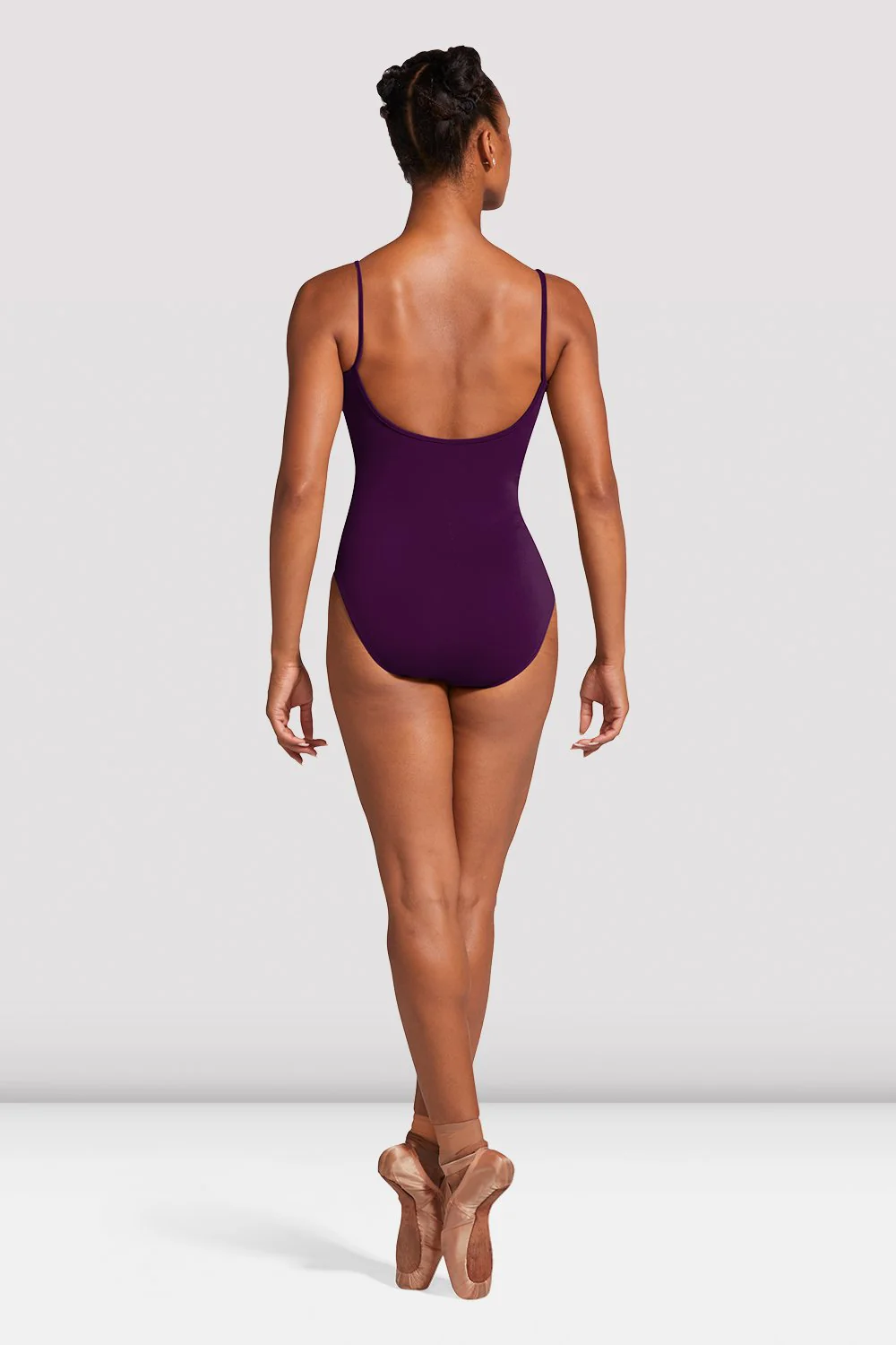 Body da danza Bloch Nejor L5607 viola melanzana a canotta in microfibra da donna