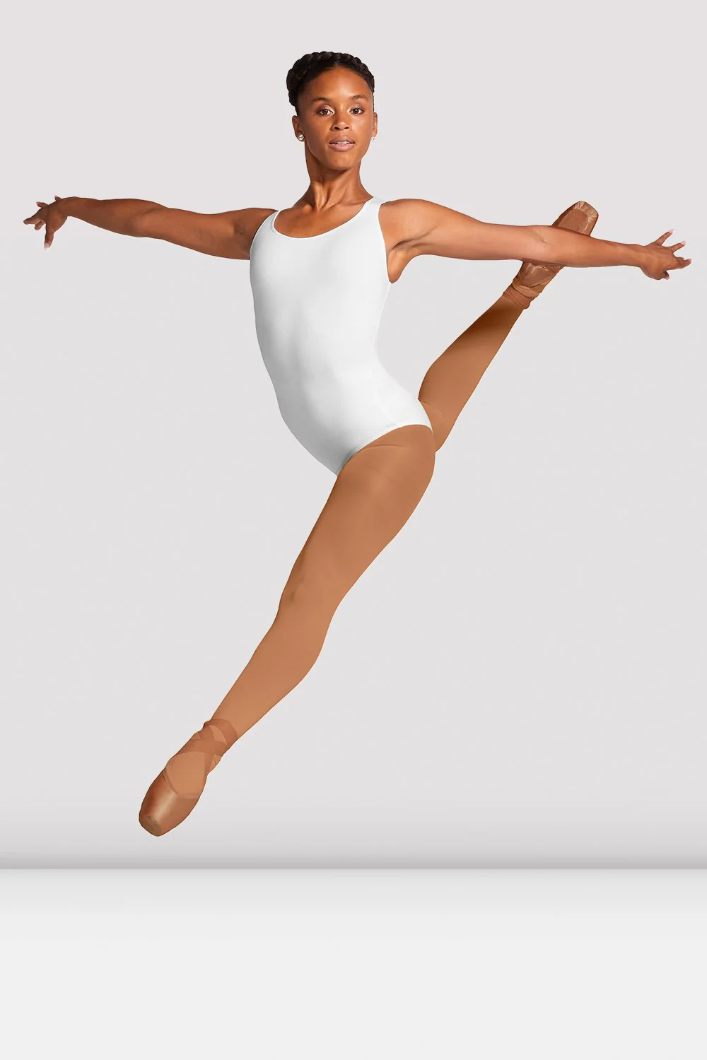 Body da danza Bloch Ballerina L5405 bianco a canottiera da donna