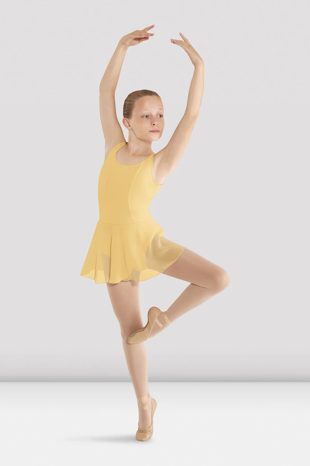 Body da danza Bloch Mirella M408C-G in cotone giallo per bambine