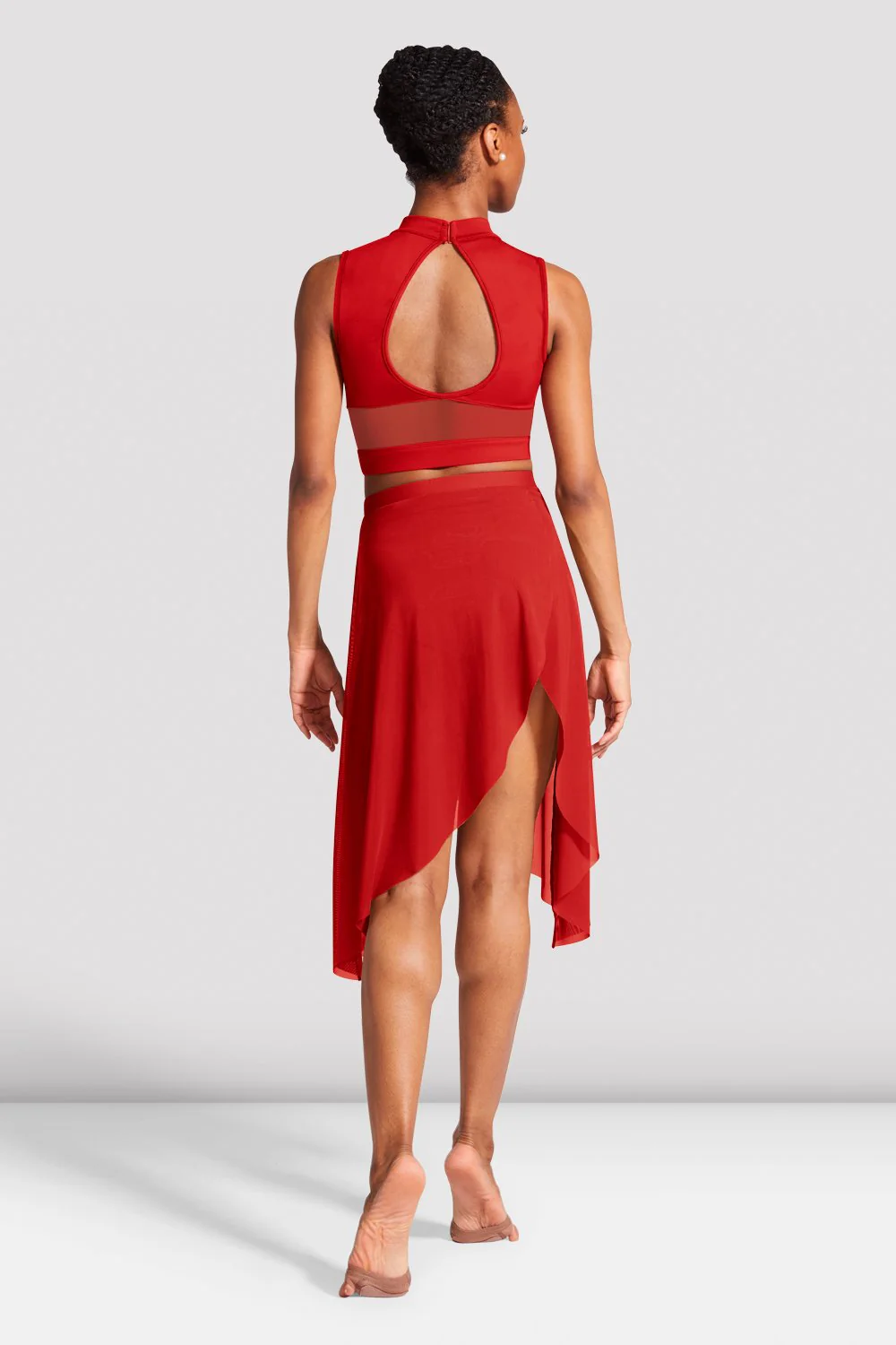 Gonna da balletto Bloch Hadlee R3531 rossa in microrete da donna
